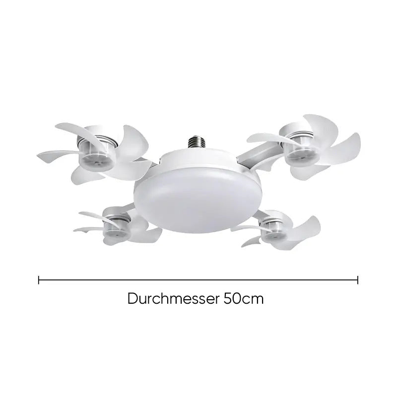 🌀E27-Fassung Deckenventilator mit Leuchte – 2-in-1 LED-Leuchte & leiser Ventilator mit Fernbedienung