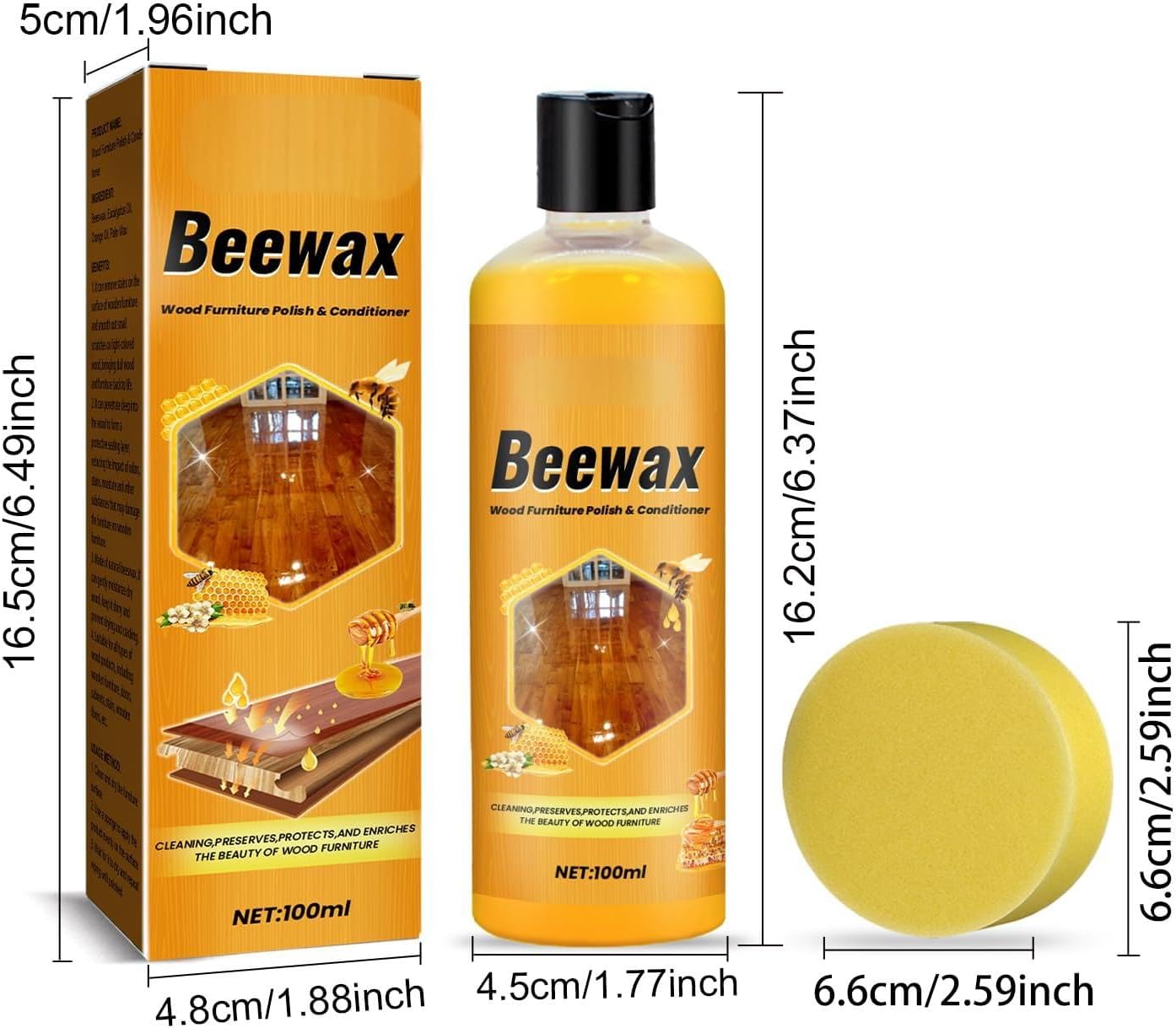 🍯 Bienenwachs-Holzboden- & Möbelreiniger | Fleckenentferner, Politur & Pflegemittel | 100 ml