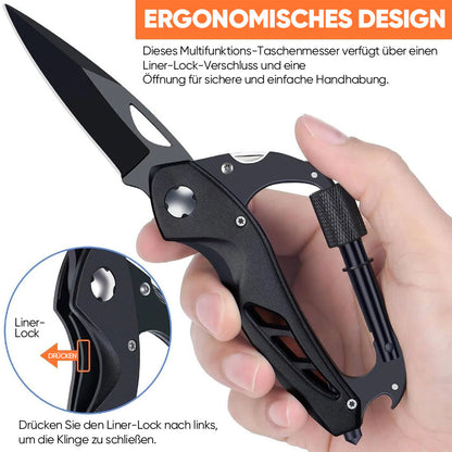 Multifunktions-Karabinerwerkzeug – Kompakter EDC-Schlüsselanhänger mit Messer & Schraubendreher