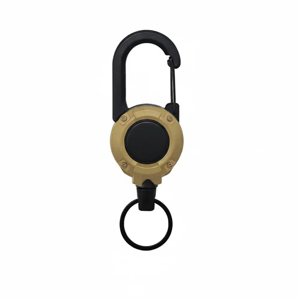 Heavy-Duty Retractable Carabiner Keychain - 25" Steel Wire Rope, 100,000 Pull Cycles