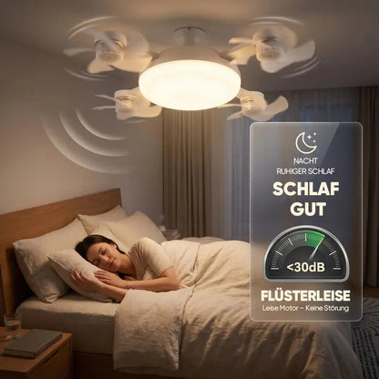 🌀E27-Fassung Deckenventilator mit Leuchte – 2-in-1 LED-Leuchte & leiser Ventilator mit Fernbedienung