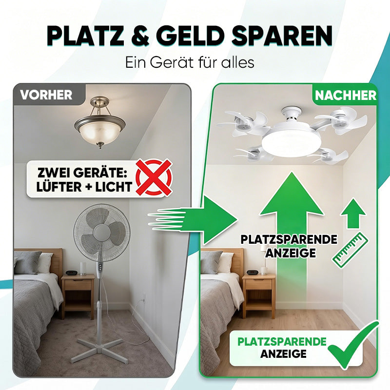 🌀E27-Fassung Deckenventilator mit Leuchte – 2-in-1 LED-Leuchte & leiser Ventilator mit Fernbedienung