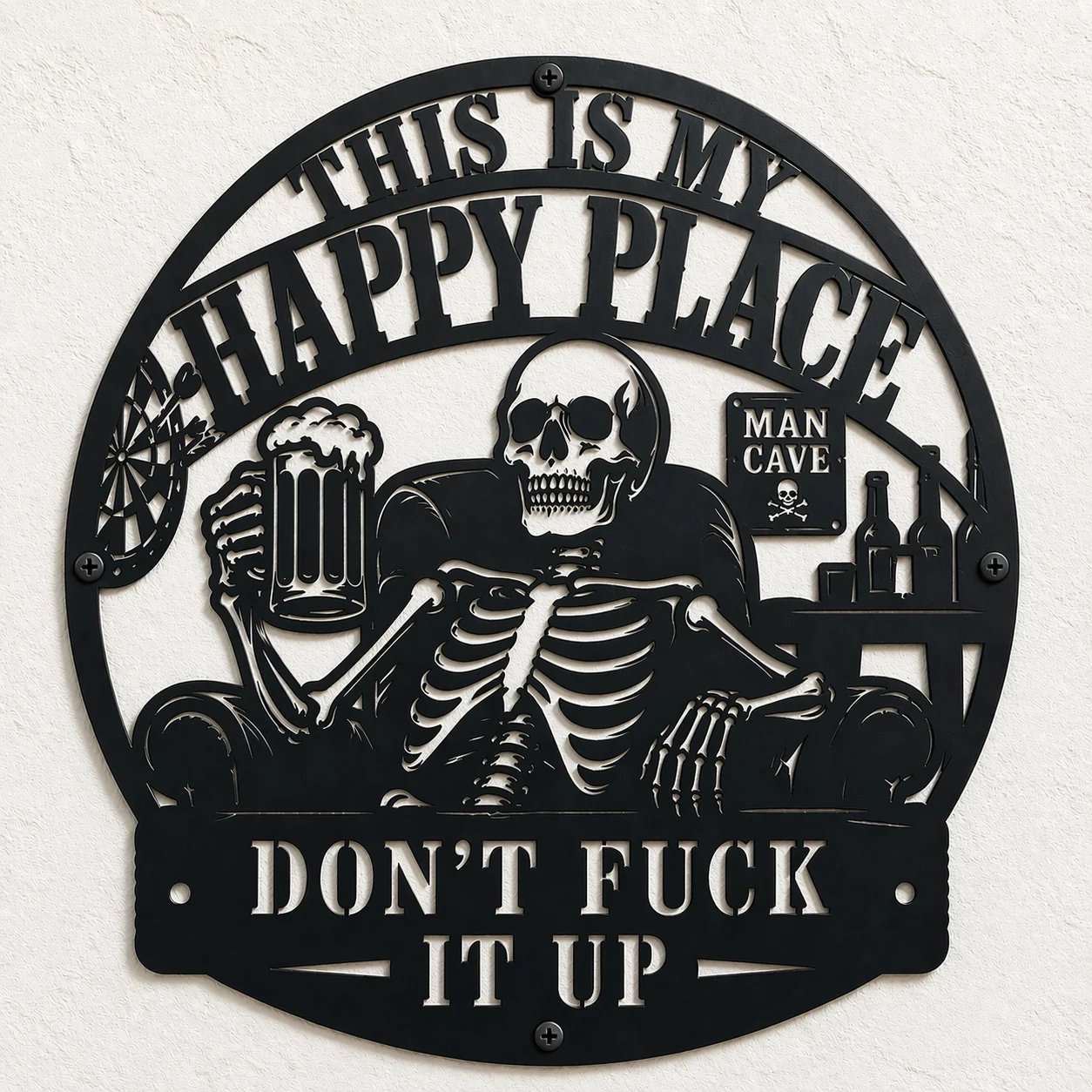💀🍺 "Hier bin ich zu Hause" Lustige Männerhöhlen-Deko