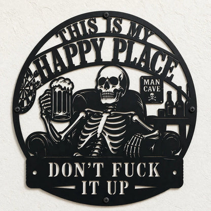 💀🍺 "Hier bin ich zu Hause" Lustige Männerhöhlen-Deko