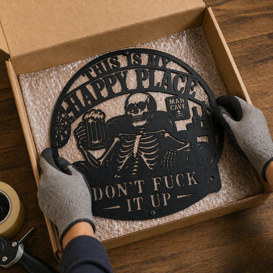 💀🍺 "Hier bin ich zu Hause" Lustige Männerhöhlen-Deko