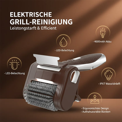 LED-Illuminated Electric Grill Brush