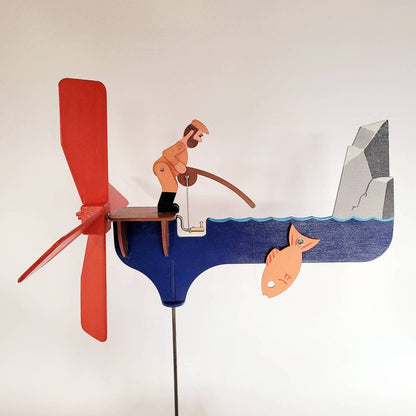 🎣 Angler Windspiel Gartendeko