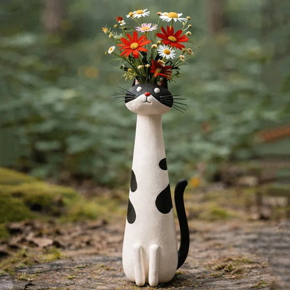 🔥 😻Handgefertigte, originelle Keramik-Katzenvase