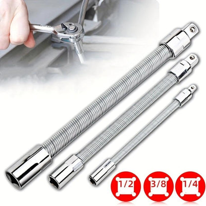 TYIIPLUS™ Flexibles Steckschlüssel-Verlängerungsset – Biegsame Ratschenschlüsselverlängerungen für enge Stellen, Kfz-Reparaturset aus CR-V-Stahl