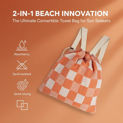2-in-1 wandelbares Strandtuch mit Tasche