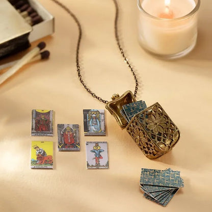 🔥 Winzige Tarotkarten-Halskette