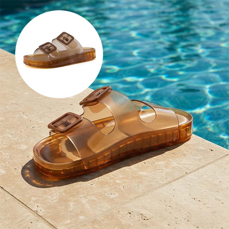 Rutschfeste, dicksohlige, stylische Sandalen