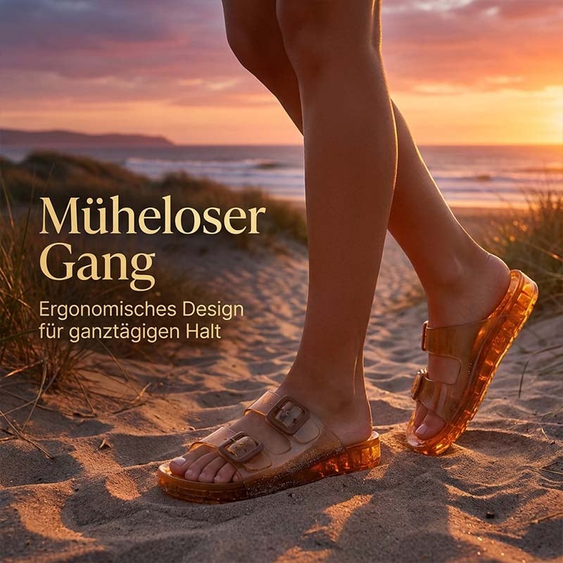 Rutschfeste, dicksohlige, stylische Sandalen