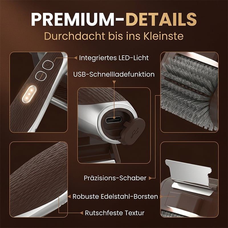 LED-Illuminated Electric Grill Brush