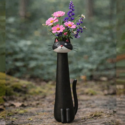 🔥 😻Handgefertigte, originelle Keramik-Katzenvase