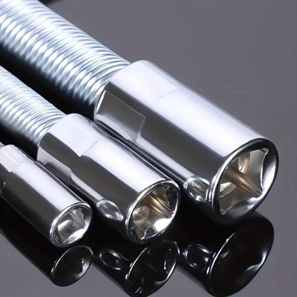 TYIIPLUS™ Flexibles Steckschlüssel-Verlängerungsset – Biegsame Ratschenschlüsselverlängerungen für enge Stellen, Kfz-Reparaturset aus CR-V-Stahl