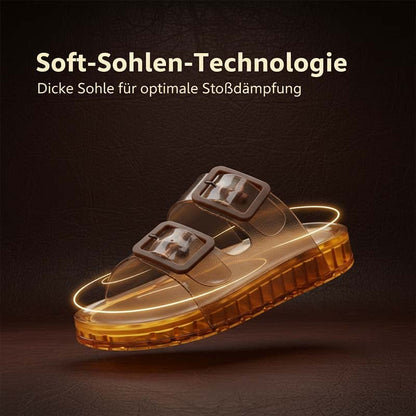 Rutschfeste, dicksohlige, stylische Sandalen