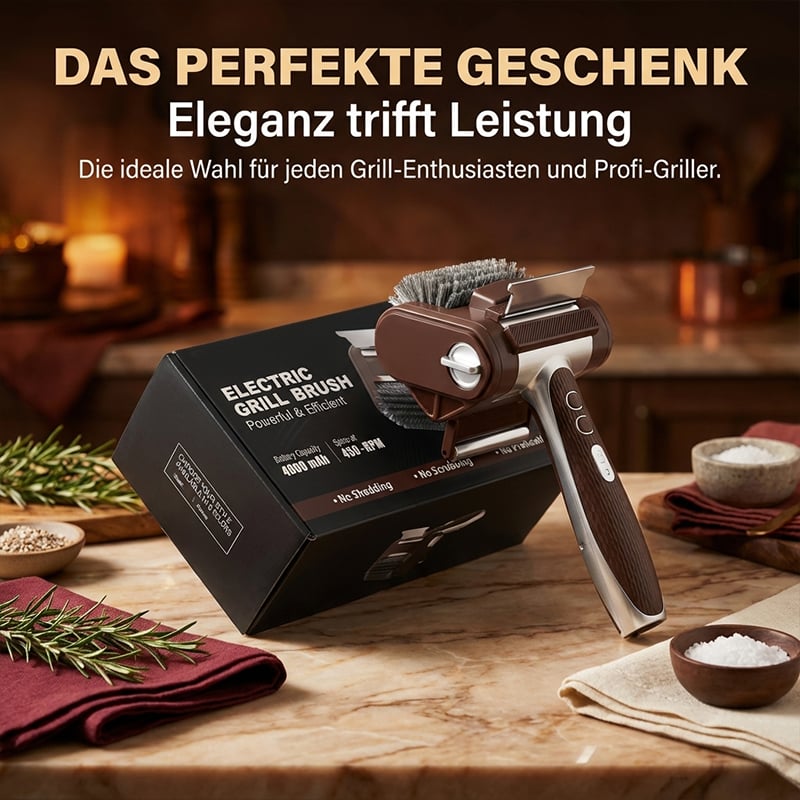 LED-Illuminated Electric Grill Brush