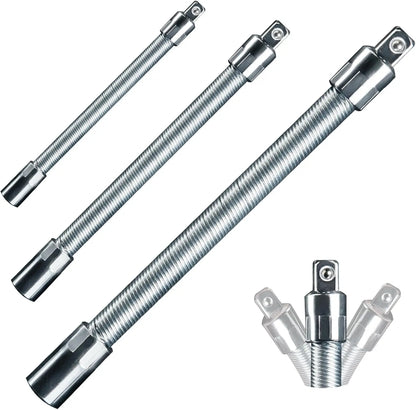 TYIIPLUS™ Flexibles Steckschlüssel-Verlängerungsset – Biegsame Ratschenschlüsselverlängerungen für enge Stellen, Kfz-Reparaturset aus CR-V-Stahl