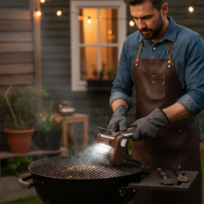 LED-Illuminated Electric Grill Brush