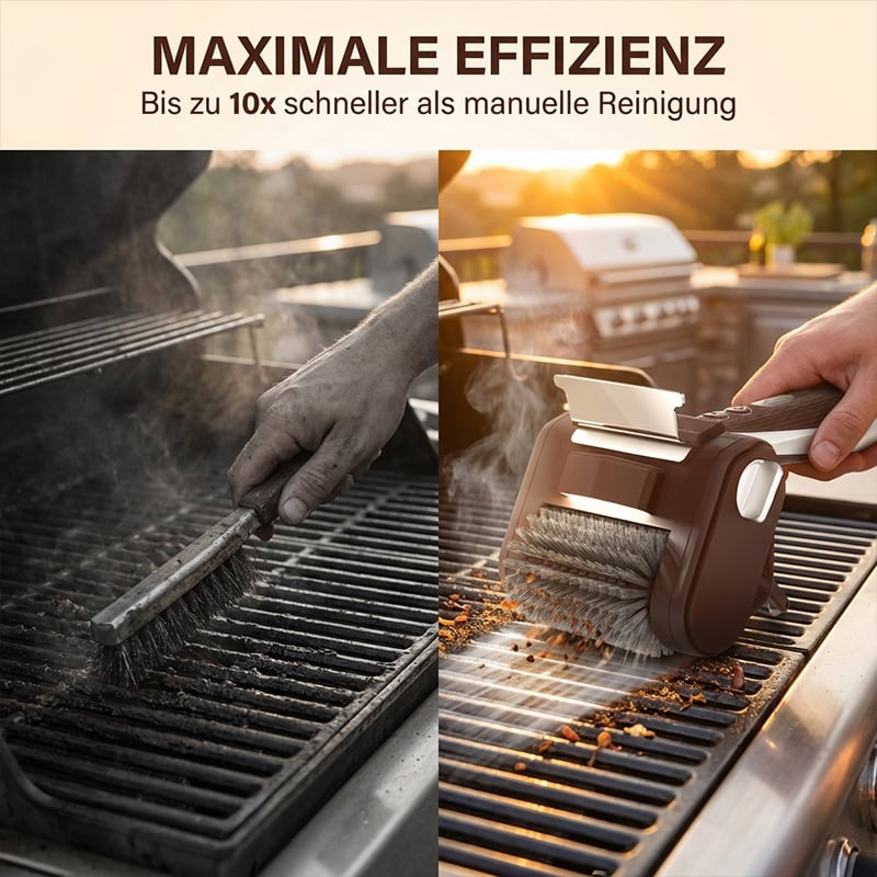 LED-Illuminated Electric Grill Brush
