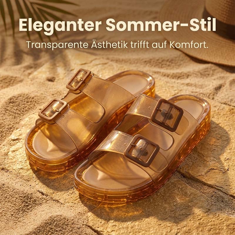 Rutschfeste, dicksohlige, stylische Sandalen