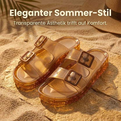 Rutschfeste, dicksohlige, stylische Sandalen