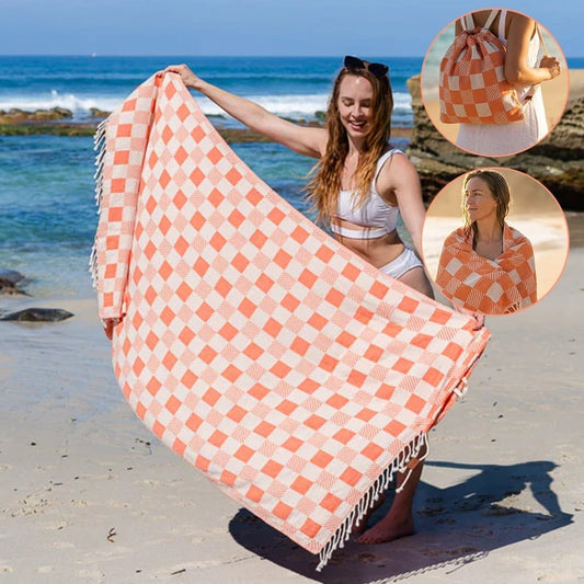 2-in-1 wandelbares Strandtuch mit Tasche