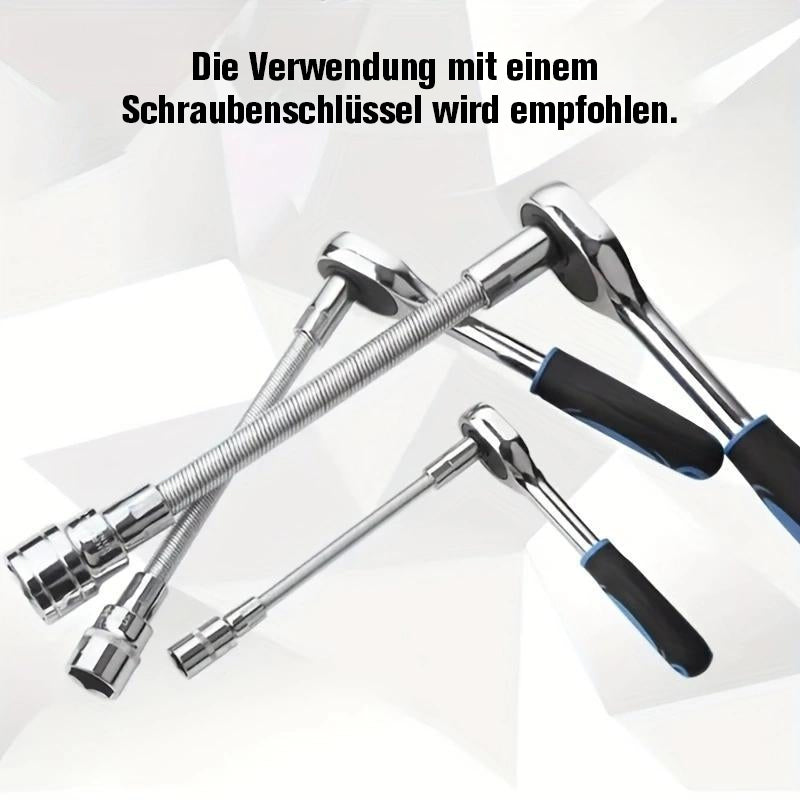 TYIIPLUS™ Flexibles Steckschlüssel-Verlängerungsset – Biegsame Ratschenschlüsselverlängerungen für enge Stellen, Kfz-Reparaturset aus CR-V-Stahl