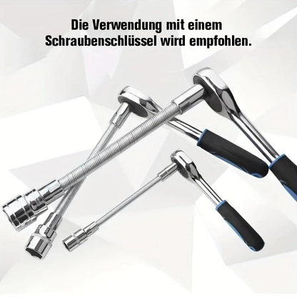 TYIIPLUS™ Flexibles Steckschlüssel-Verlängerungsset – Biegsame Ratschenschlüsselverlängerungen für enge Stellen, Kfz-Reparaturset aus CR-V-Stahl