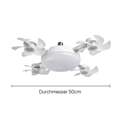 🌀E27-Fassung Deckenventilator mit Leuchte – 2-in-1 LED-Leuchte & leiser Ventilator mit Fernbedienung