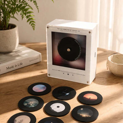 Magnetischer NFC-Musikplayer mit Nachtlicht – Intelligenter Mini-Schallplattenspieler aus Acryl mit automatischer Wiedergabe, Umgebungsbeleuchtung & benutzerdefinierten Titeln