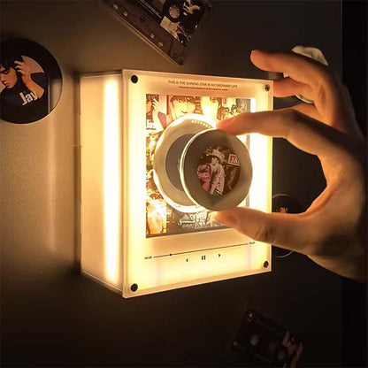Magnetischer NFC-Musikplayer mit Nachtlicht – Intelligenter Mini-Schallplattenspieler aus Acryl mit automatischer Wiedergabe, Umgebungsbeleuchtung & benutzerdefinierten Titeln