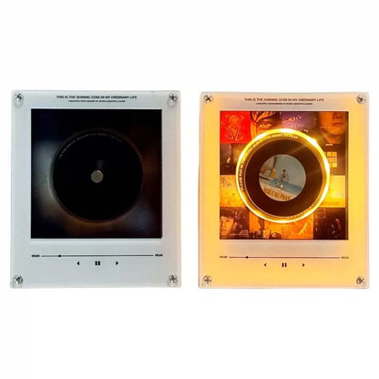 Magnetischer NFC-Musikplayer mit Nachtlicht – Intelligenter Mini-Schallplattenspieler aus Acryl mit automatischer Wiedergabe, Umgebungsbeleuchtung & benutzerdefinierten Titeln