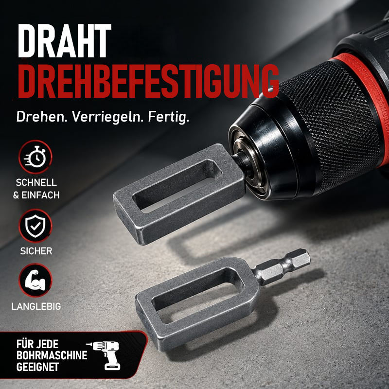 🧰Stahldraht-Verdrillwerkzeug für Bohrmaschinen – Schnellspann- & automatischer Draht-Kürzungsaufsatz