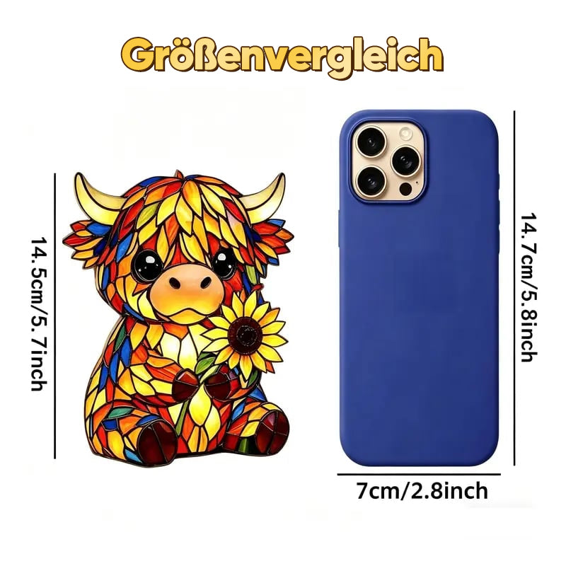 ✨ Kreative LED-Nachtleuchte mit Hochlandkuh-Motiv