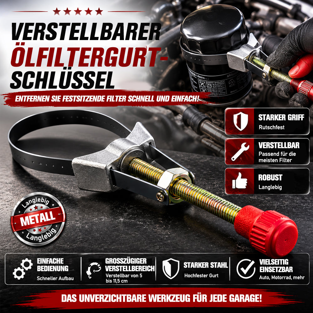 Neuer verstellbarer Ölfilter-Entfernungsschlüssel für Pkw, Ölfilterschlüssel