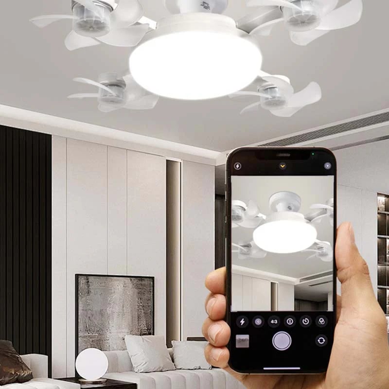 🌀E27-Fassung Deckenventilator mit Leuchte – 2-in-1 LED-Leuchte & leiser Ventilator mit Fernbedienung