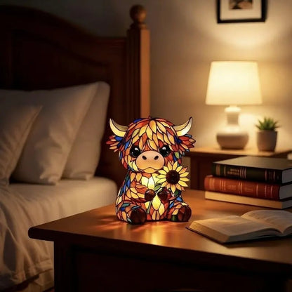 ✨ Kreative LED-Nachtleuchte mit Hochlandkuh-Motiv