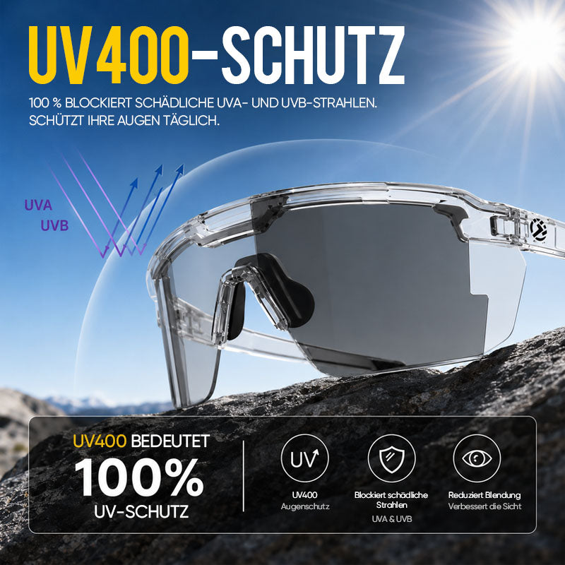 ☀️ UV400 Photochrome Polarisierte Schutzbrille – 🥇 Stoßfeste Schutzbrille für Outdoor-Sport und Arbeit