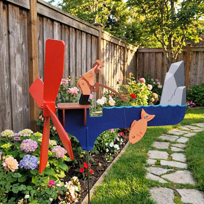 🎣 Angler Windspiel Gartendeko