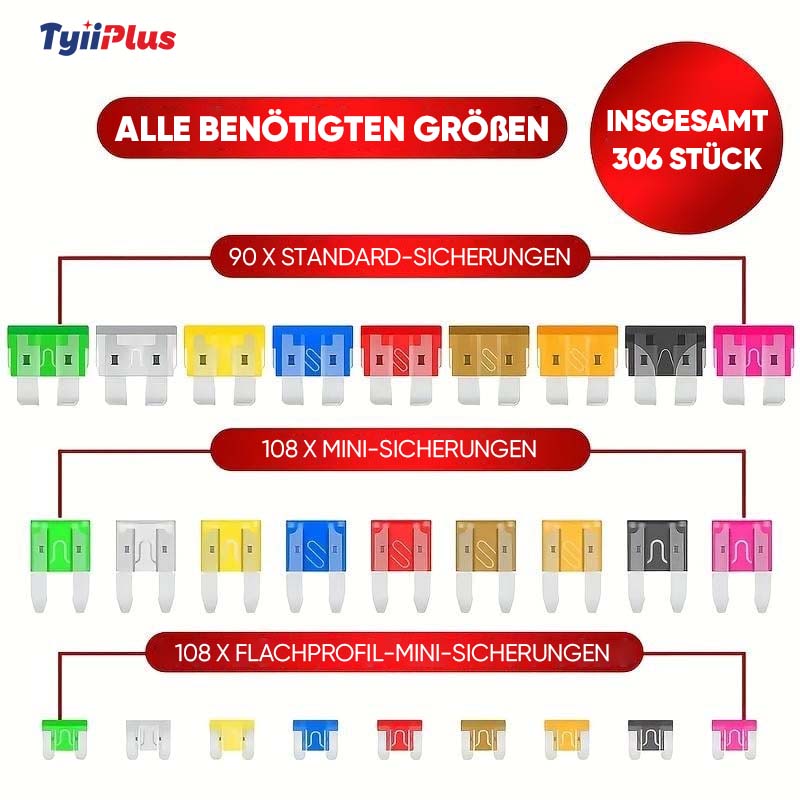 🔥306-teiliges Kfz-Flachsicherungs-Sortiment