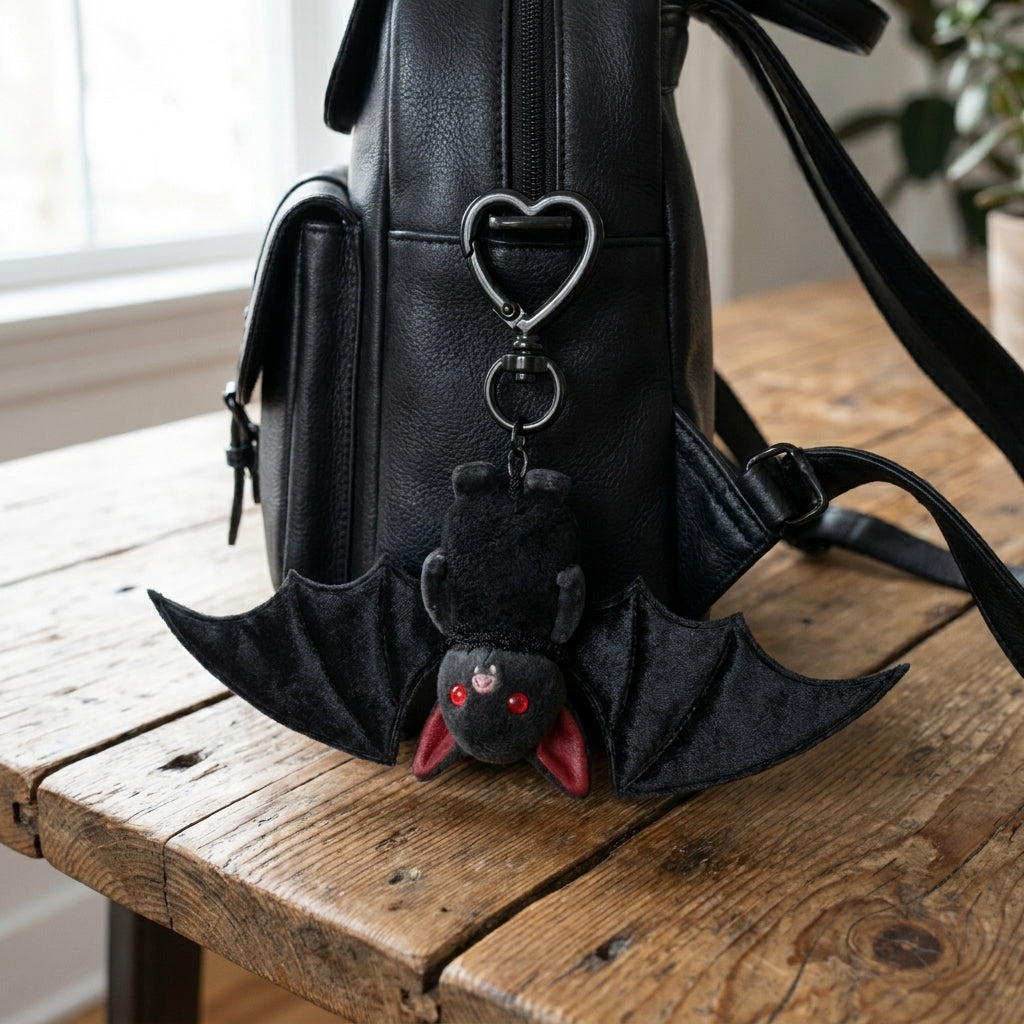 🦇 Süßer schwarzer Fledermaus-Baby-Schlüsselanhänger