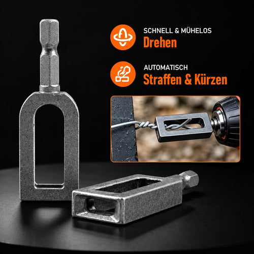 🧰Stahldraht-Verdrillwerkzeug für Bohrmaschinen – Schnellspann- & automatischer Draht-Kürzungsaufsatz