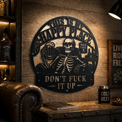 💀🍺 "Hier bin ich zu Hause" Lustige Männerhöhlen-Deko