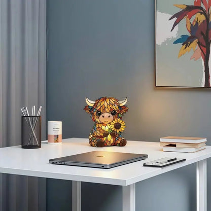 ✨ Kreative LED-Nachtleuchte mit Hochlandkuh-Motiv