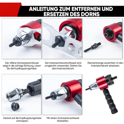 M3-M8 Elektrischer Nietpistolen-Adaptersatz
