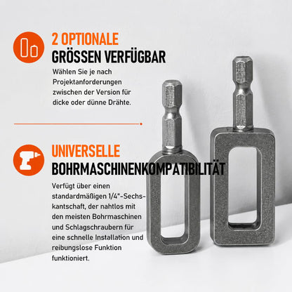 🧰Stahldraht-Verdrillwerkzeug für Bohrmaschinen – Schnellspann- & automatischer Draht-Kürzungsaufsatz