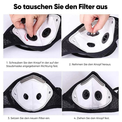 Wiederverwendbare Staubmaske mit Kohlefilter – Entwickelt für einen aktiven Lebensstil