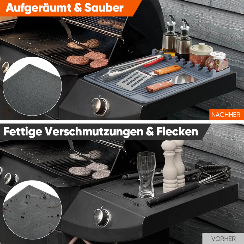 TYIIPLUS™ Silikon-Grillmatte für die Grill-Ablage – Hitzebeständiger BBQ-Werkzeug-Organizer